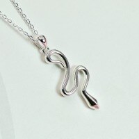 wholesale 925 Sterling Silver Snake Collarbone Necklace, Light Luxury, Advanced, Ins, Exquisite, Niche, Minimalist Design Pendant for Girlfriend-Pendant (without chain) 3000053 925 silver