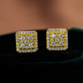 925 Sterling Silver Hip Hop American Style Moissanite D Color Earrings Unisex-0-1