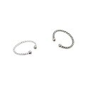 wholesale S925 Sterling Silver AR966-979 Korean Vintage Style Antique Double Twist Bead Open Adjustable Ring for Women-0-4