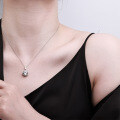 Sterling Silver 5-Carat Moissanite Six-Prong Pendant Necklace-0-2