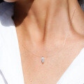Sterling Silver 1-Carat Moissanite Mermaid's Tear Pendant Necklace-0-2