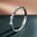 Sterling Silver Hip-Hop Asymmetrical Stackable Ring with Moissanite for Wholesale-0-1