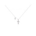 wholesale Metal Material: 925 Sterling Silver Korean Style Cross Pendant Necklace for Women, Minimalist Small Luxury Design, Ins Collarbone Chain-0-2