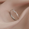 wholesale S925 Sterling Silver Irregular Line Minimalist Silver Ring Fashionable and Unique Ins Niche Design Adjustable Open Ring-0-3