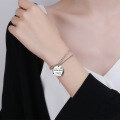 wholesale S925 Sterling Silver Korean-Style Vintage Double-Layer Interlocking Chain with Irregular English Pendant Creative Unique Bracelet-0-2
