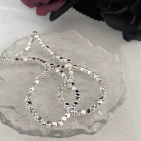 wholesale 925 Sterling Silver Women's Necklace, Minimalist Vintage Geometric Square Collarbone Chain, Luxurious Crushed Silver Link-Broken silver necklace (copper plated with platinum)