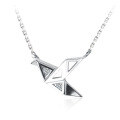 wholesale S925 silver necklace for women, Korean-style, fresh and cute, origami crane, sweet animal collarbone chain D5510-0-4