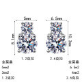S925 Sterling Silver Full Moissanite Women's Earrings, Minimalist Daily Wear-0-3