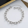 wholesale 925 Sterling Silver Fashionable European and American U-Shaped Clasp Bracelet Hip-Hop Ins Niche Design Versatile Accessory Hand Jewelry for Women-0-0