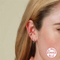 wholesale S925 Sterling Silver Wave Heart Shape Diamond Inlaid Earrings, Ear Clips, Ear Hoops-0-3