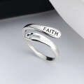 wholesale 925 Silver Vintage FAITH Cross Ring Korean Minimalist Style Ins Index Finger Ring for Women-0-0