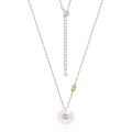 wholesale S925 Sterling Silver Cross-Border New Korean Style Fresh and Delicate Daisy Necklace for Women, Fashionable Popular Valentine's Day Gift-0-5
