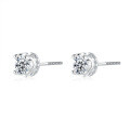 S925 Sterling Silver Moissanite Crown-Style Stud Earrings for Men and Women-0-3