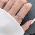 wholesale S925 Sterling Silver Women's Niche Luxury 8A Ultra Sparkling Oval Pink Zircon Personality Versatile Ring Wholesale for Women-0-1