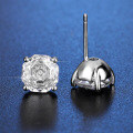 Silver 925 Rose-Cut Flash Diamond Stud Earrings, Wholesale-0-1