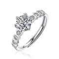 925 Silver Moissanite Honeycomb Ring Block Exquisite High-End Sweet Gift-0-3
