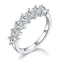wholesale S925 sterling silver plated with 18k gold moissanite pave ring and pear-shaped moissanite ring for couples-0-4