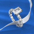 wholesale S925 Sterling Silver 6*9 White Diamond Square Sugar Classic Fashion Ring for Women, High-End Drop Shipping-0-1