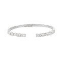 wholesale S925 Sterling Silver 204 Niche Aesthetic European and American Style Light Luxury Geometric Square Zircon Open Bangle for Women-0-5