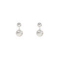 wholesale S925 sterling silver matte brushed sphere earrings, niche design,, elegant and sophisticated women's earrings-0-4
