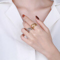wholesale S925 Sterling Silver Multi-layer Line Ins Trendy Niche Minimalist Style Geometric Street Photography Open Adjustable Ring-0-3
