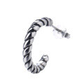 wholesale Sterling silver retro antique ethnic style twist hoop earrings, versatile and trendy for students and fashion enthusiasts-0-5