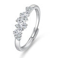 Sterling Silver Women's Ring with Marquise Moissanite, Trendy and Unique Design-0-3