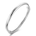 wholesale 999 Sterling Silver Polished Solid Push-Pull Bangle Bracelet, Minimalist Style Young Design, Birthday Gift for Girlfriend-0-4
