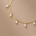 wholesale S925 Silver Pearl Tassel Anklet Korean Style Minimalist Fresh and Elegant Adjustable Foot Jewelry S4755-0-2