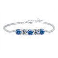 Sterling Silver Cross-Border Four-Prong Moissanite Bracelet-0-10