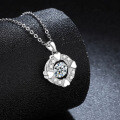 Sterling Silver Moissanite Leaping Heart Pendant Necklace-0-0