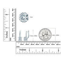 S925 Silver U-Shaped Moissanite D Color Earrings-White  925 Silver
