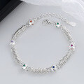 wholesale S925 Sterling Silver Irregular Patchwork Set with Colorful Zircon Creative Bracelet Fashion Commuting Light Luxury Style Women's Jewelry-0-0