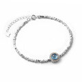 wholesale S925 Sterling Silver Aquamarine Crushed Silver Bracelet for Women, Fashionable, Light Luxury, Niche Design, High-End, Exquisite Hand Jewelry-0-4