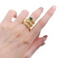 wholesale [S925] Vintage Style Snake Ring with 5*7 Nano Green Finish, Heavy Workmanship, Casual Fashion Design, Moojing Jewelry New Release-0-4