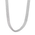wholesale S925 Sterling Silver Italian Woven Necklace for Women, Summer Versatile Advanced Minimalist Style Elegant Snake Chain-0-4