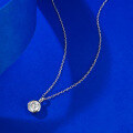 wholesale S925 Sterling Silver 1 Carat Pendant Classic Simple Elegant Necklace for Women-0-2