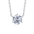 wholesale S925 Silver New Style 1-Carat Necklace for Women with High Carbon Diamond Marquise Cut Diamond Stackable Collarbone Chain-0-4