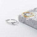 wholesale S925 Sterling Silver Korean Style Minimalist Bow Ring Dainty and Sweet Adjustable Opening Jewelry J9423-0-1