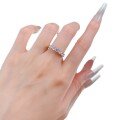 wholesale S925 Sterling Silver Fashionable Single Row Diamond Zirconia Women's Ring Simple European and American Cross-Border Style-0-4