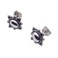 wholesale Sterling Silver Distressed Vintage Earrings Women Dark Hong Kong Style Personality Korean European American Cool Unisex Ethnic Ins Style Trendy-0-4