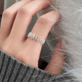 wholesale S925 Sterling Silver Fresh and Sweet Ins Style Niche Design Exquisite Hollow Flower Ring R02468-0-0