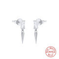 wholesale S925 Sterling Silver Square Diamond Polished Small Stud Earrings,。-0-6