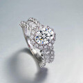 S925 Silver Oval Moissanite Solitaire Ring for Women-0-0