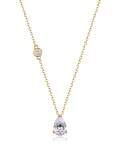 wholesale S925 Silver Gold Water Drop Moissanite Necklace Asymmetric Design Pendant Women's Best-Seller Collarbone Chain-0-5