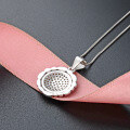 wholesale S925 silver rhinestone minimalist fashion pendant, Korean-style round drip enamel necklace for women-0-2