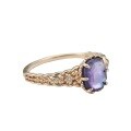 wholesale 10K gold jewelry, new Japanese-inspired vintage elegant amethyst ring for women, classic family-style piece, wholesale-0-4