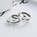 wholesale S925 Sterling Silver European and American Style Minimalist Hollow-out Geometric Ear Clasps, Unisex-0-1