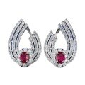 wholesale S925 Silver New Fashion Banquet-style Luxury 6*8mm Pigeon Blood Red Earrings High-end Earrings for Women Drop Shipping-0-4