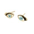 wholesale S925 silver cross-border exclusive colorful oil-drop eye stud earrings, minimalist and petite, elegant and versatile cute earrings-0-4